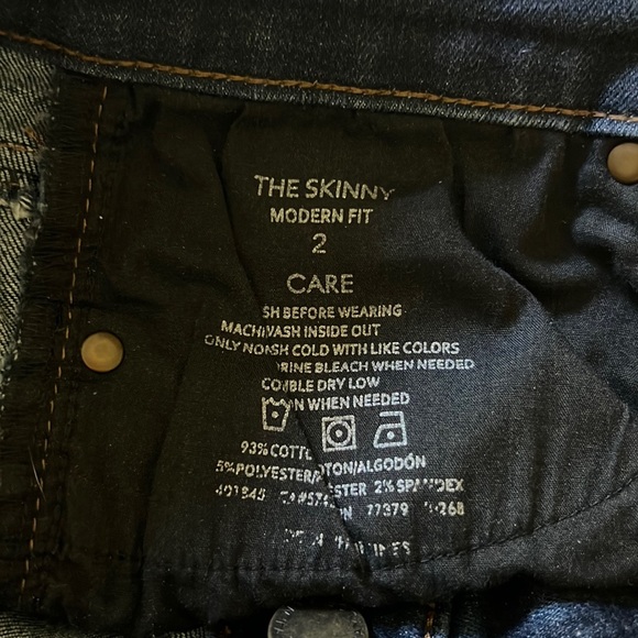 Ann Taylor dark wash skinny jeans - Picture 3 of 5